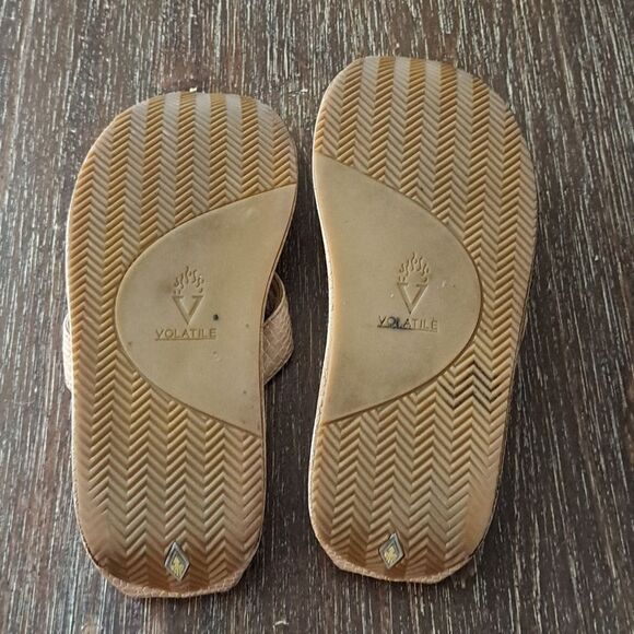 Volatile Vittoria Sandal Spring Serape Tan Croc Platform Flip Flop Wedge Size 10 - Picture 8 of 8